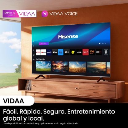 Hisense Pantalla UHD 4K de 43" 43A6NV, VIDAA Smart TV, 43 Pulgadas, Dolby Vision, Modo Juego Plus, DTS Virtual X, Control por Voz televisor, Doble Control de Volumen, (Nuevo 2024)