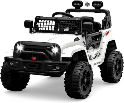 Hetoy Ride on Truck Car 12V Kids Electric Vehicles with Remote Control Spring Suspension, LED Lights, Bluetooth, 2 Speeds