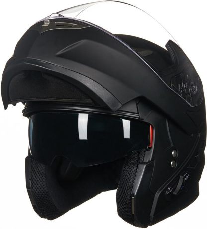 ILM - Casco de Motocicleta Modular Integrado con Bluetooth, con protección Solar para Mp3, Modelo 953/953 Pro
