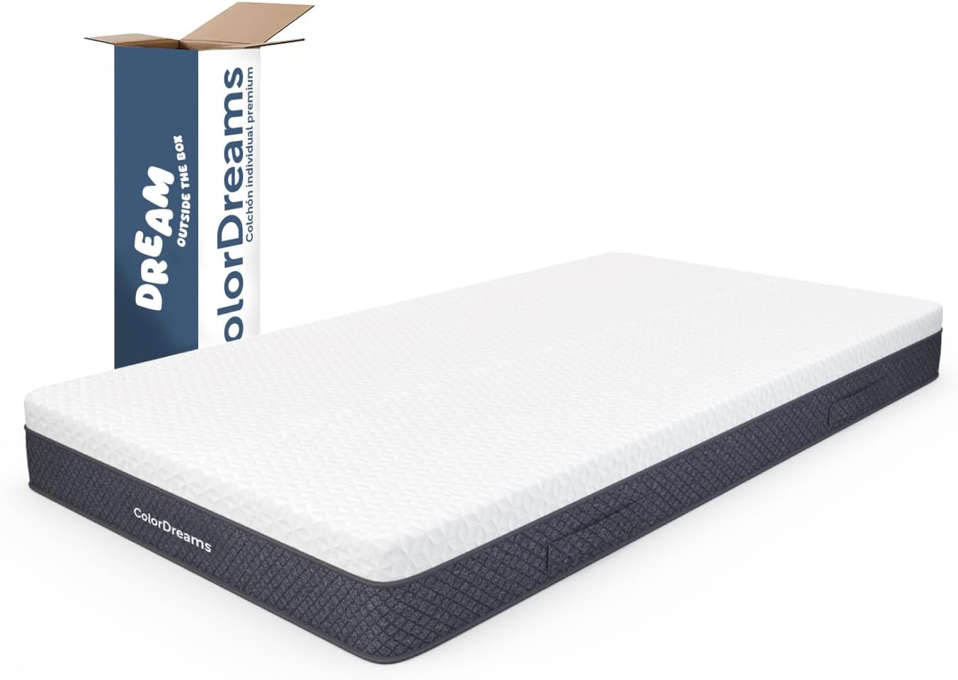 COLORDREAMS | Colchón en Caja Matrimonial Memory – 135x190x23 cm - 6 Capas de Espuma de Alta Densidad – Manijas Reforzadas – Firmeza Justa – Hipoalergénico