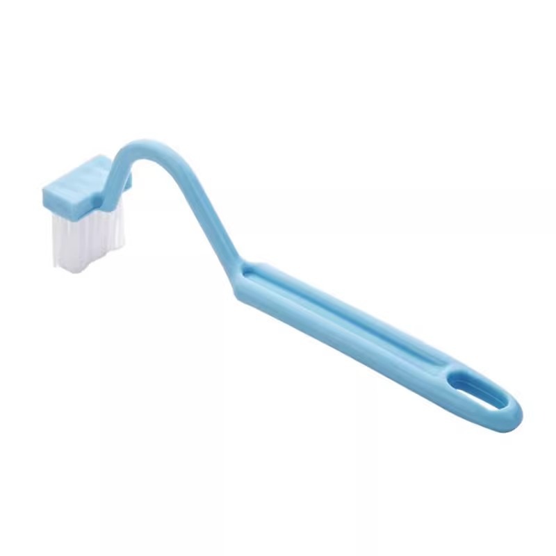 Fregadero de baño de cerámica blanca, fregadero esquinero pequeño montado en la pared (fregadero con grifo y desagüe) -----Cepillo de limpieza