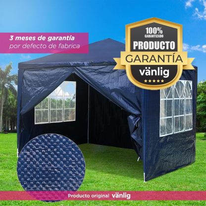 VANLIG | Toldo Carpa Armable 3x3mts |con Paredes Laterales Ventanas | para Fiesta