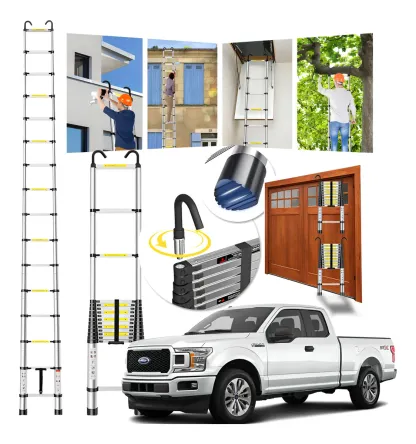 Escalera Telescópica Retráctil Aluminio Plegable 6.2 Metros