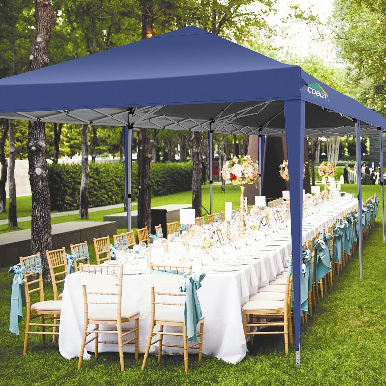 COBIZI - Toldo desplegable de 10 x 20 Pulgadas con 6 Paredes Laterales, toldo Impermeable para Eventos al Aire última intervensión, UPF 50+ cenador portátil para Fiestas, Playa, Camping, Boda,