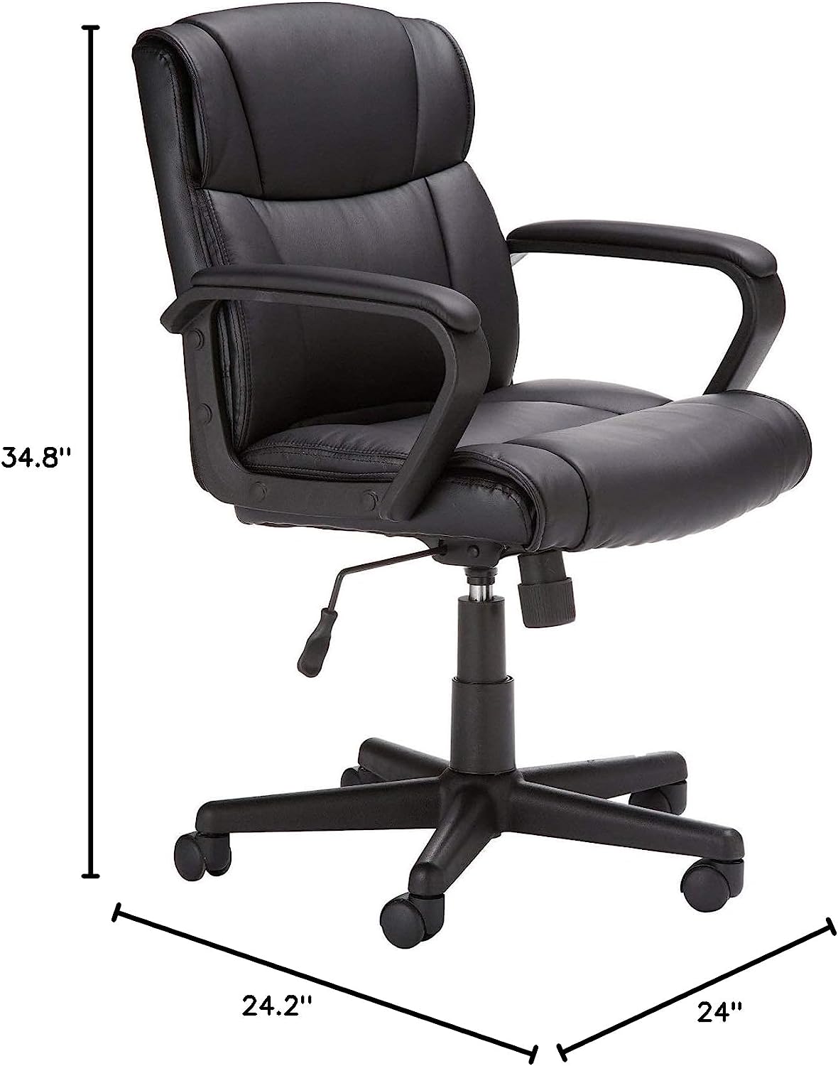 Silla ergonómica de escritorio de oficina con reposabrazos, altura e inclinación ajustable, giro de 360 grados, capacidad de 124 kg