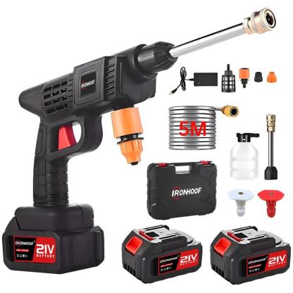 Hidrolavadora eléctrica portátil y inalámbrica negro de 550W con 680psi de presión máxima Pistola Para Hidrolavadora Electrica Portatil Inalambrica Incluye 2 Baterías, Manguera De 5m