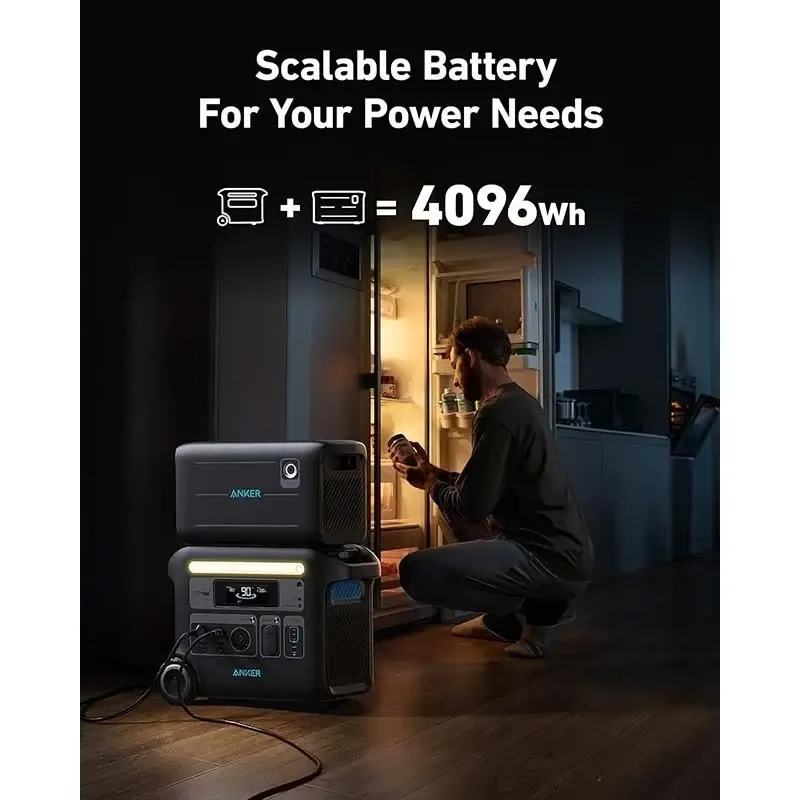 Estación de energía portátil Anker PowerHouse 767, generador solar de 2400 W con baterías LiFePO4 de vida útil 6 veces más larga, generador GaNPrime PowerHouse 2048 Wh para el hogar, camping al aire libre, RV (panel solar opcional)