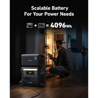 Estación de energía portátil Anker PowerHouse 767, generador solar de 2400 W con baterías LiFePO4 de vida útil 6 veces más larga, generador GaNPrime PowerHouse 2048 Wh para el hogar, camping al aire libre, RV (panel solar opcional)