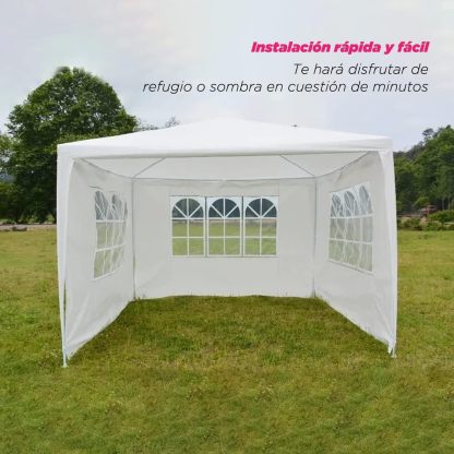 VANLIG | Toldo Carpa Armable 3x3mts |con Paredes Laterales Ventanas | para Fiesta