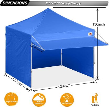 ABCCANOPY Kingkong-Series - Juego de Dosel instantáneo Comercial de 10 x 10 pies (Incluye Bolsa de Transporte de 30 Colores), Azul (Sky Blue)