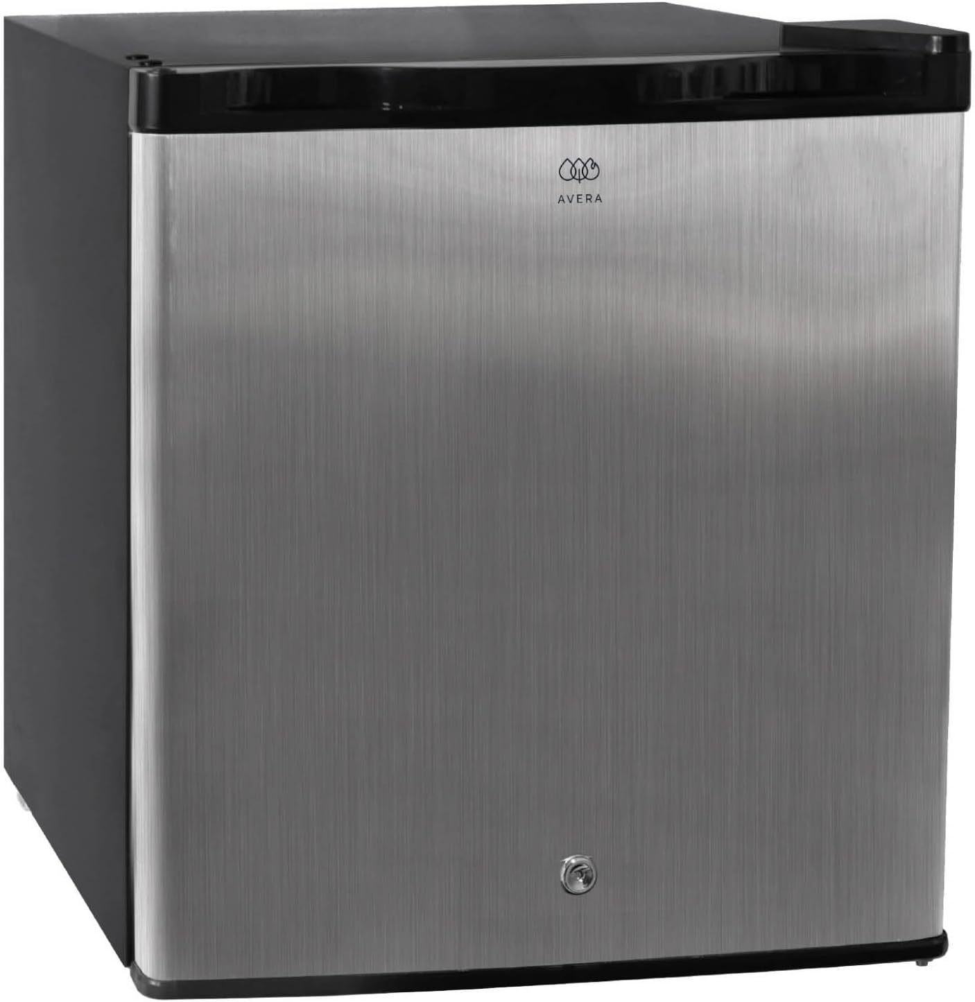 AVERA Frigobar 45L con Llave | Mini Refrigerador con Congelador, Puerta Reversible y Control de Temperatura 0°C-10°C | Ideal para Oficina, Cuarto o Minibar | FB46L