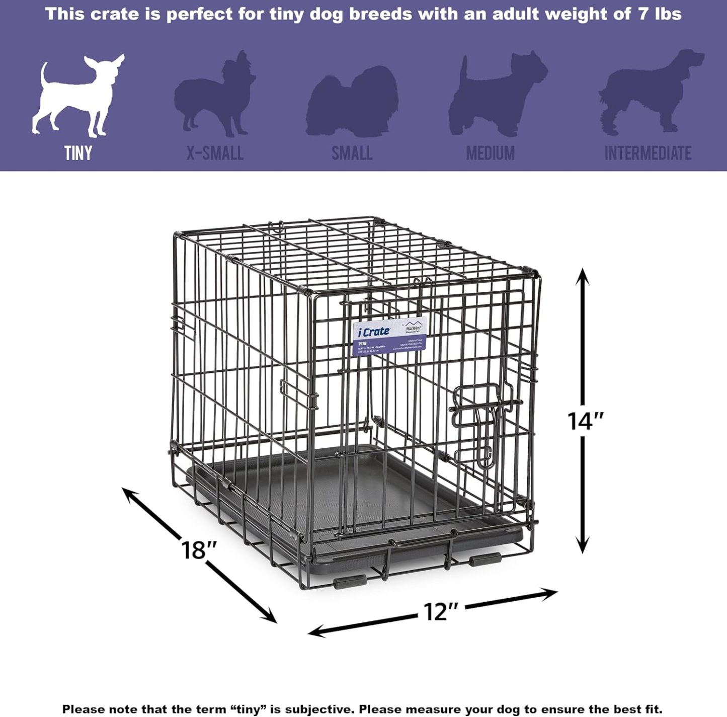 MidWest Homes for Pets - Jaula para perros XL | Jaula para perros MidWest iCrate de metal plegable con doble puerta con panel divisor, protege los pies y bandeja para perros a prueba de fugas | 48 pulgadas de largo x 30 de ancho x 33 pulgadas de alto, raz