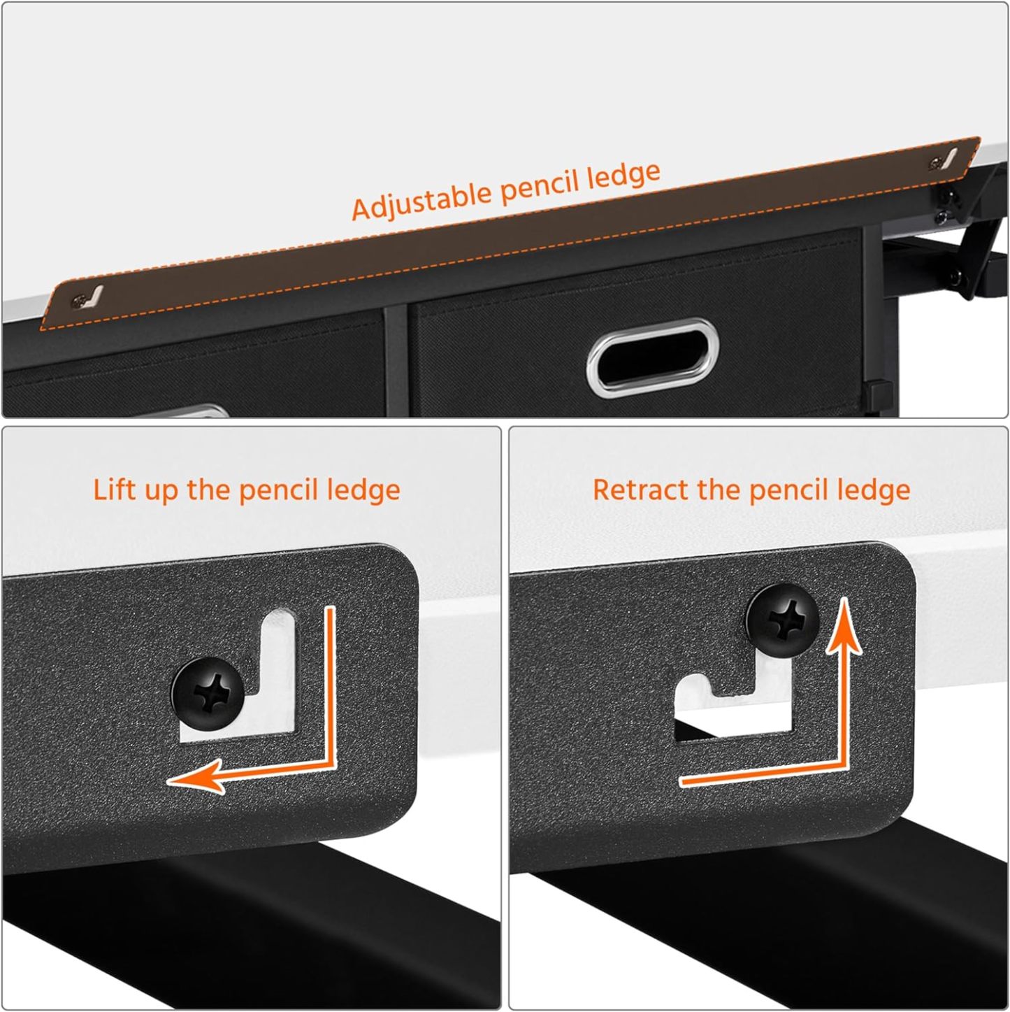 Yaheetech - computadora de arte blanco ajustable en altura para adultos, mesa inclinable de dibujo con computadora extragrande y cajones, juego de mesa y silla plegable para manualidades con taburetes