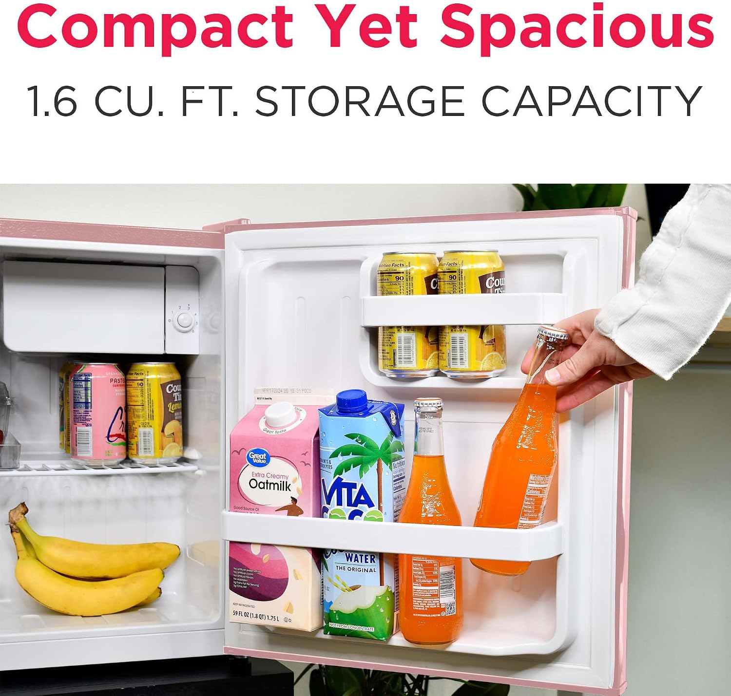 ❄️ Mini Refrigerador Retro Frigidaire EFR176 Rosa 1.6 Pies Cúbicos, Abridor de Botellas Incorporado, Ideal para Oficina, Dormitorio y Residencia Estudiantil