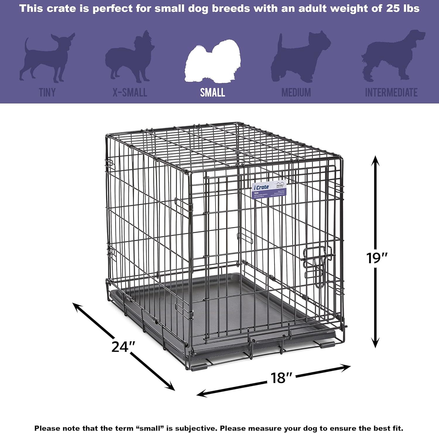 MidWest Homes for Pets - Jaula para perros XL | Jaula para perros MidWest iCrate de metal plegable con doble puerta con panel divisor, protege los pies y bandeja para perros a prueba de fugas | 48 pulgadas de largo x 30 de ancho x 33 pulgadas de alto, raz