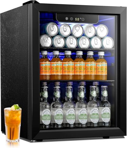 Antarctic Star - Mini refrigerador para nevera, 1.3-2.4cu.ft., bodega, puerta de vidrio para cerveza y soda, vino, dispensador de bebidas pequeñas, puerta frontal transparente extraíble para el hogar