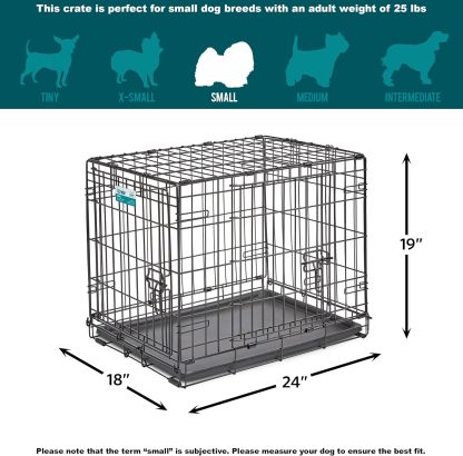 MidWest Homes for Pets - Jaula para perros XL | Jaula para perros MidWest iCrate de metal plegable con doble puerta con panel divisor, protege los pies y bandeja para perros a prueba de fugas | 48 pulgadas de largo x 30 de ancho x 33 pulgadas de alto, raz