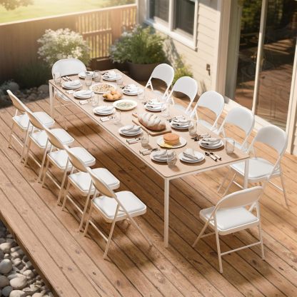 🪑 12 Sillas Plegables de Alta Resistencia | Uso Interior y Exterior | Para Jardín, Patio, Comedor, Eventos y Reuniones | Diseño Fácil de Guardar