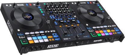 Rane FOUR Controlador DJ Stems Avanzado, 4 Canales - Jog Wheels de 8.5" + Displays, Mezclador DJ con FX Internos, Serato DJ Pro + Pitch 'n Time DJ