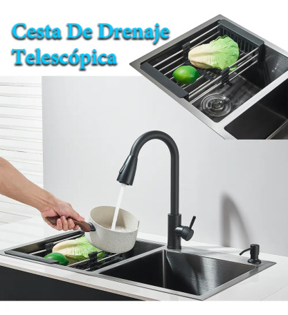 Organizador De Cocina 80x45 Doble Ranura De Acero Inoxidable