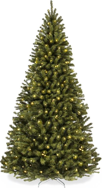 Best Choice Products - Árbol de Navidad Artificial de Abeto preiluminado de 7 pies para el hogar, Oficina, decoración de Fiesta con 550 Luces incandescentes, 1346 Puntas de Rama, fácil Montaje