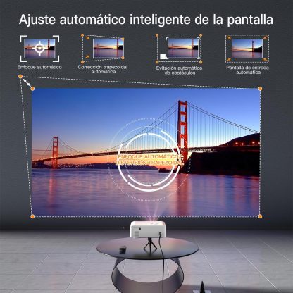 【AI Auto Focus & Keystone】 Proyector 4K Soporte, XuanPad Proyector Bluetooth WiFi6, 26000L 1080P Proyector Portatil Inteligente, Proyector para Cine en Casa con trípode para iOS/Android/TV Stick