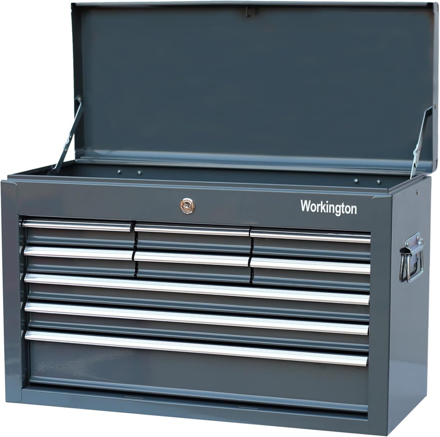Workington Caja de herramientas portátil de metal con 9 cajones, 61 cm Caja de herramientas con 9 cajones y raíles de cajones con rodamientos de bolas, Caja organizadora de herramientas de acero 4006