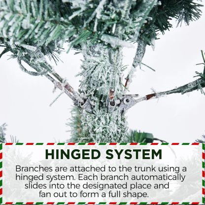 Yaheetech Árbol de Navidad artificial preiluminado de 6 pies con luces incandescentes blancas cálidas, árbol de Navidad con 820 puntas de rama, 250 luces incandescentes y soporte plegable, color rosa