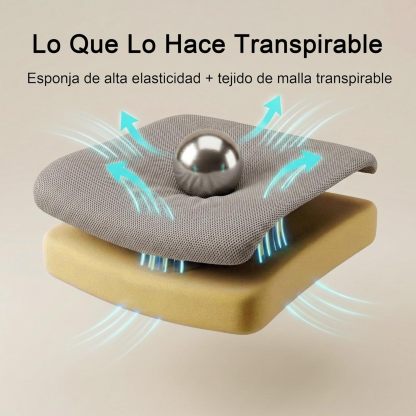 FurnitureR Silla Oficina Ergonómica con Reposacabezas, Silla Escritorio Malla Resistente con Soporte Lumbar, Silla Computadora con Base Metal, Asiento y Reposacabezas Ajustables Gris