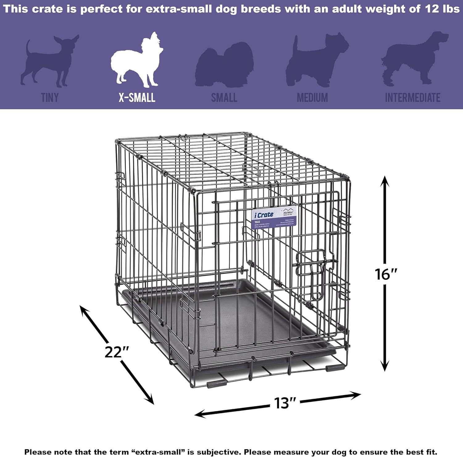 MidWest Homes for Pets - Jaula para perros XL | Jaula para perros MidWest iCrate de metal plegable con doble puerta con panel divisor, protege los pies y bandeja para perros a prueba de fugas | 48 pulgadas de largo x 30 de ancho x 33 pulgadas de alto, raz