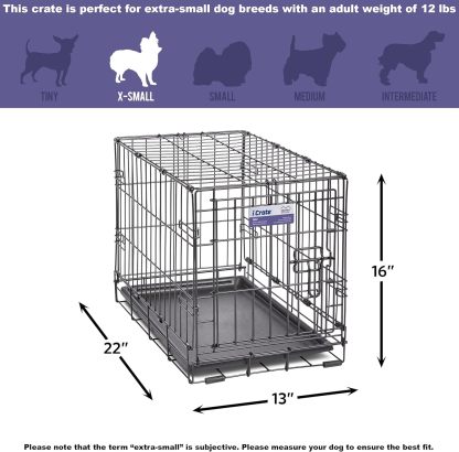 MidWest Homes for Pets - Jaula para perros XL | Jaula para perros MidWest iCrate de metal plegable con doble puerta con panel divisor, protege los pies y bandeja para perros a prueba de fugas | 48 pulgadas de largo x 30 de ancho x 33 pulgadas de alto, raz
