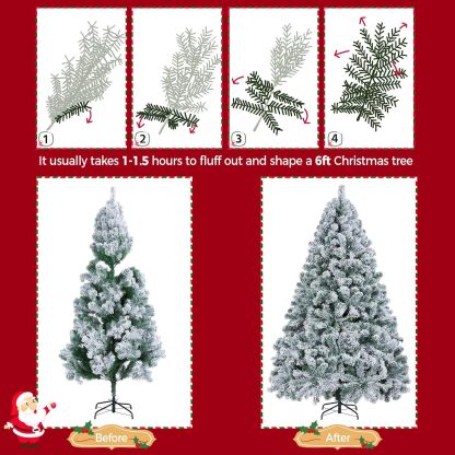 Yaheetech Árbol de Navidad artificial preiluminado de 6 pies con luces incandescentes blancas cálidas, árbol de Navidad con 820 puntas de rama, 250 luces incandescentes y soporte plegable, color rosa