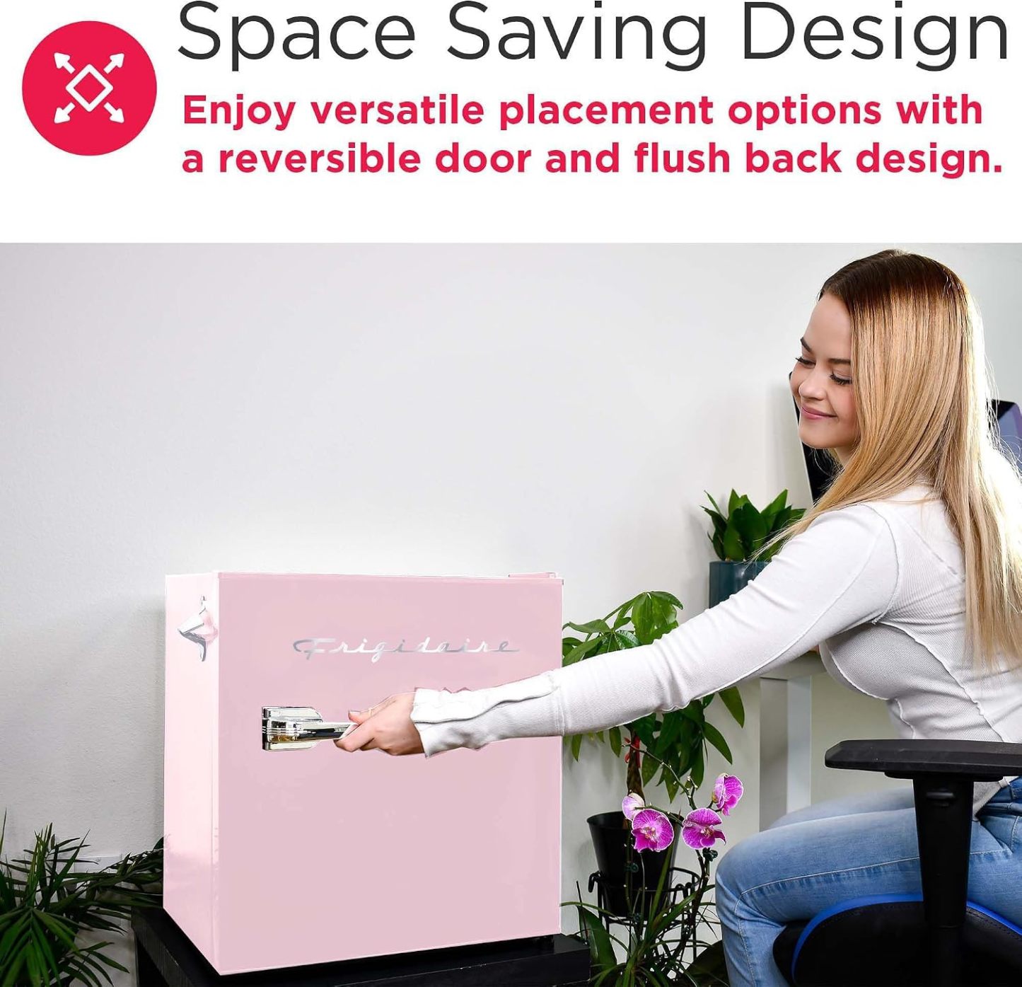 ❄️ Mini Refrigerador Retro Frigidaire EFR176 Rosa 1.6 Pies Cúbicos, Abridor de Botellas Incorporado, Ideal para Oficina, Dormitorio y Residencia Estudiantil