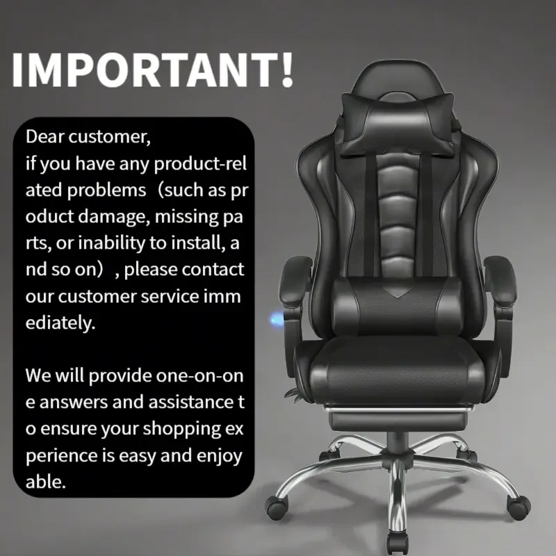 Silla Gamer Ergonómica con Soporte Lumbar de Masaje, Reposapiés Retráctil y Reposacabezas – Silla de Oficina Reclinable de Cuero PU, Silla de Escritorio Giratoria con Ruedas para Gamers de Gran Estatura