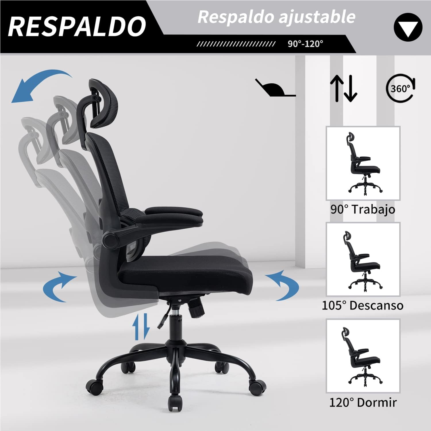 HOMEMAKE FURNITURE Silla Oficina ergonómica de Respaldo Alto con Soporte Lumbar Ajustable Altura reclinable descansabrazos Ajustables Silla Gamer sillas para Escritorio Silla ergonomica Rosa