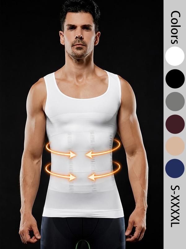 Men Seamless Compression Tank Top Slim Fit Body Shaping Undershirt Breathable Stretch Vest Elegant Tank Top for Workout Daily Wear Modern Tank Top