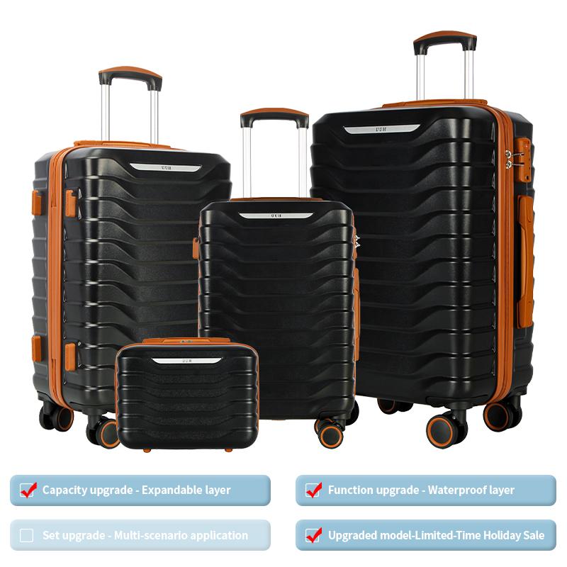 Juegos de equipaje (4 piezas) con cerraduras TSA - maleta para viaje, equipaje rígido, cerradura TSA, ruedas giratorias, carcasa rígida, ligero