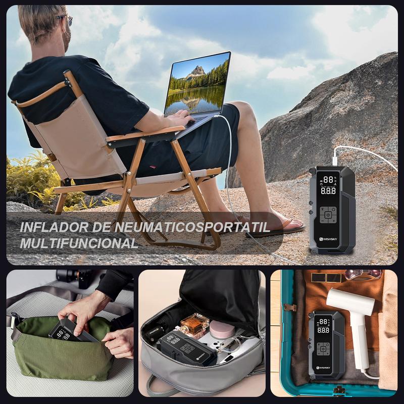 9000a Cargador Batería Carro Con Compresor Portátil Aire Arrancador Baterías De Carro Para Compresor Portátil Auto 12v Cargador De Baterías De Auto De Moto, Herramienta Moto Y Carro