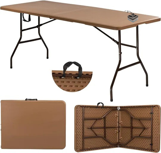 SELECTSHOP Mesa Plegable 1.80 Metros Comedor para Jardin Plegable Mesa De Plastico Resistente Tipo Portafolio Mesa de Trabajo Multiusos Comedor Grande para Jardin-Manteles