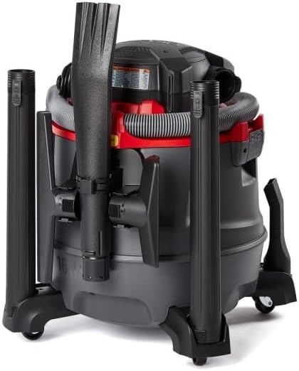 RIDGID - Aspiradora RT1600M de Sólidos y Líquidos, Doble Herramienta, 6.5 HP, Manguera Profesional, Diseño Ergonómico, Ruedas de 360°