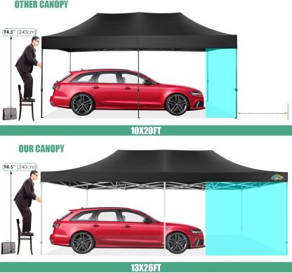 COBIZI - Toldo desplegable de 10 x 20 Pulgadas con 6 Paredes Laterales, toldo Impermeable para Eventos al Aire última intervensión, UPF 50+ cenador portátil para Fiestas, Playa, Camping, Boda,