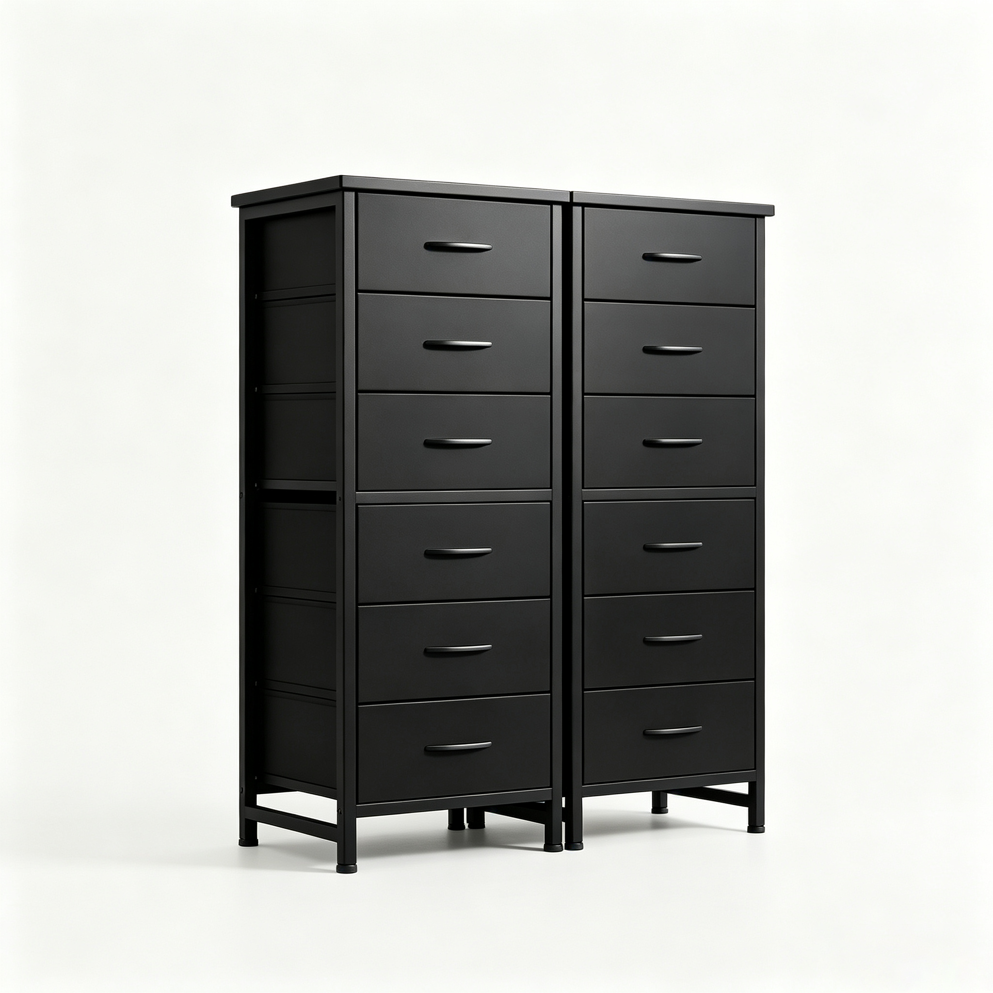 Sweetcrispy - Cómoda de Tela Alta para recámara, cómoda Delgada de 6 cajones, Torre de Almacenamiento Estrecha con Tapa de Madera y Marco de Metal, mesita de Noche Vertical para clóset, Muebles de