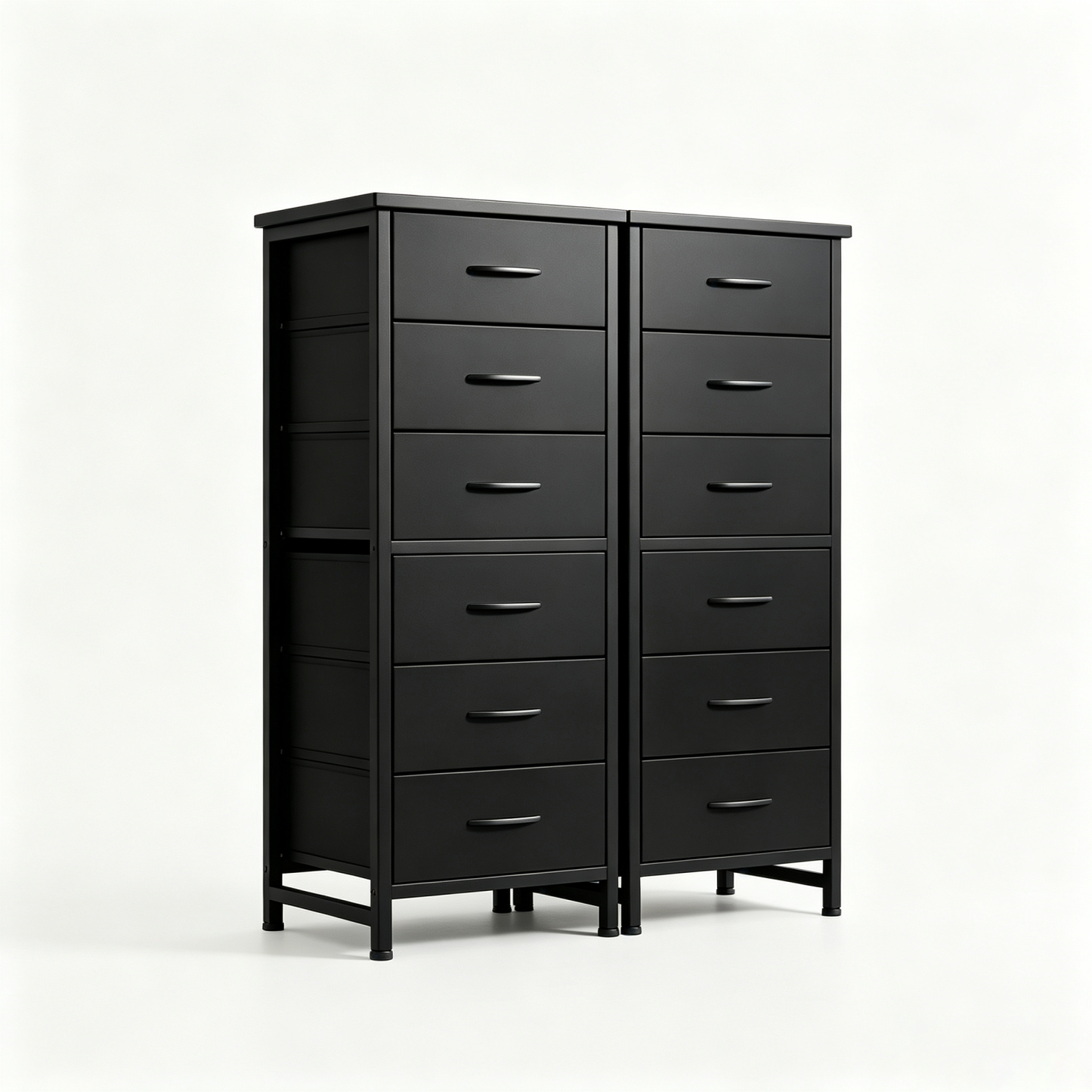Sweetcrispy - Cómoda de Tela Alta para recámara, cómoda Delgada de 6 cajones, Torre de Almacenamiento Estrecha con Tapa de Madera y Marco de Metal, mesita de Noche Vertical para clóset, Muebles de