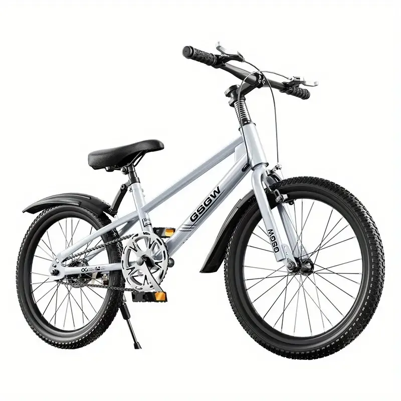 Youngsters' 24-Inch Mountain Bike - Durable Carbon Fiber & Iron, Perfect for Boys & Girls, Ideal for Outdoor Fun - White/Blue