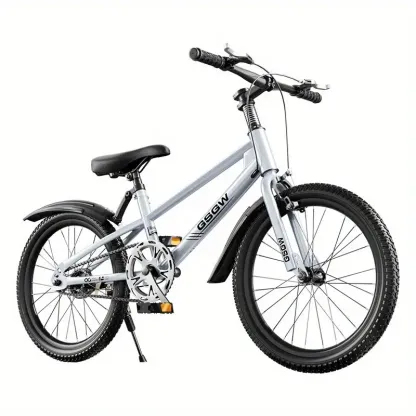 Youngsters' 24-Inch Mountain Bike - Durable Carbon Fiber & Iron, Perfect for Boys & Girls, Ideal for Outdoor Fun - White/Blue