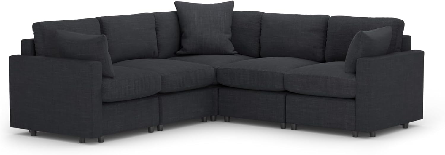 MODISOFA - Sofá Sala Esquinera Modular con Otomano | 6 Plazas | Beige | + Pillow Pack | Fácil de Ensamblar y Adaptable | Envío Gratis