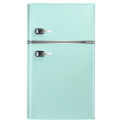 R.W.FLAME Double Door 3.2 Cu. Ft. Compact Refrigerator Mini Fridge with Freezer