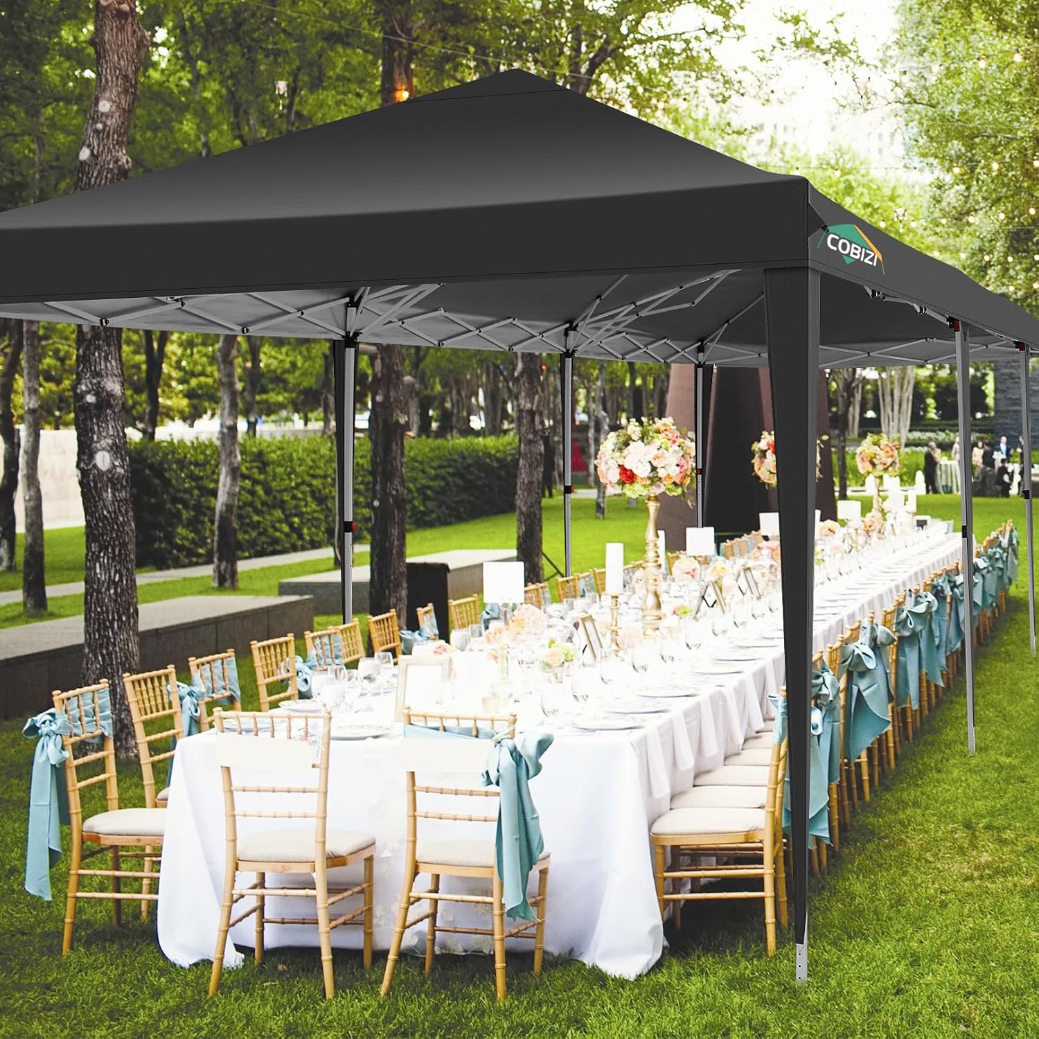 COBIZI - Toldo desplegable de 10 x 20 Pulgadas con 6 Paredes Laterales, toldo Impermeable para Eventos al Aire última intervensión, UPF 50+ cenador portátil para Fiestas, Playa, Camping, Boda,