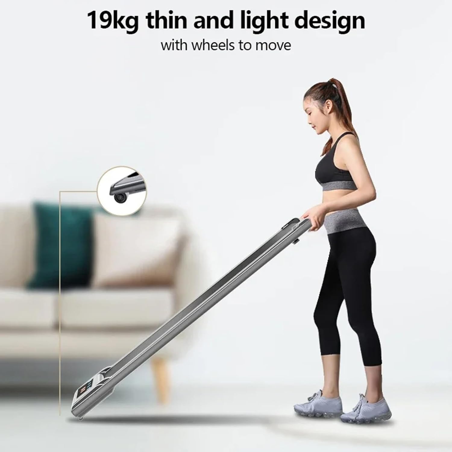 BIRJXVTO Cinta de Correr,bajo el Escritorio de Trabajo para Correr,Control Remoto, máquina para Caminar y Correr para Ejercicio físico en el hogar
