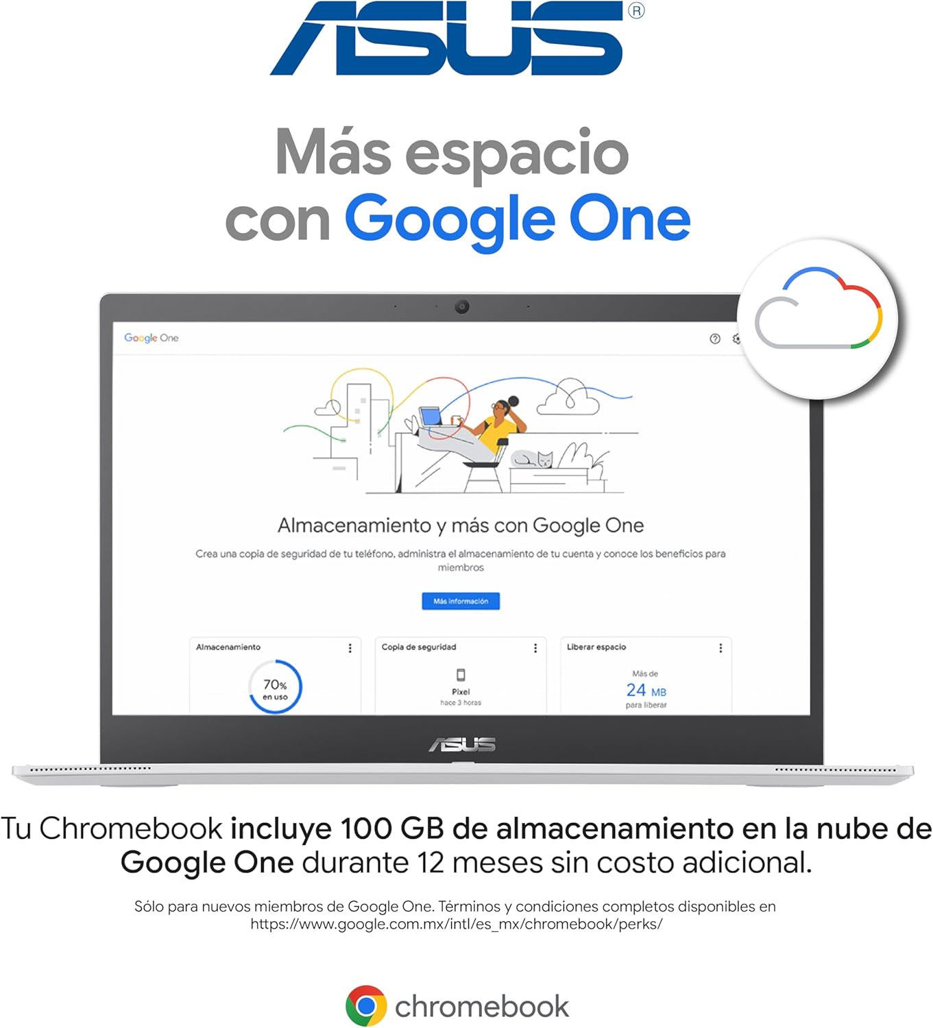 ASUS Laptop Chromebook CX1500 | Intel Celeron 8GB RAM 128 GB | (Garantía y Servicio en México)